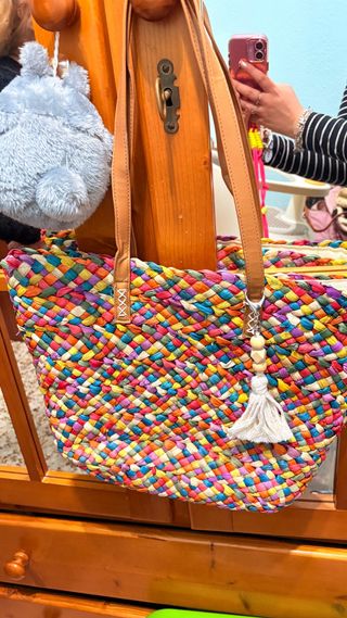 Bolso tejido multicolor