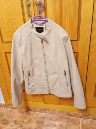 Cazadora polipiel  Beige Talla XL