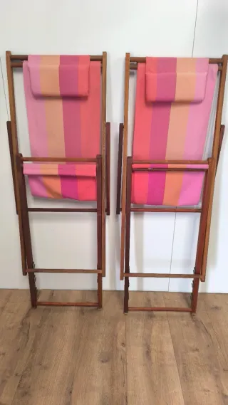 TUMBONA HAMACA DE MADERA Y TELA 3 POSICIONES