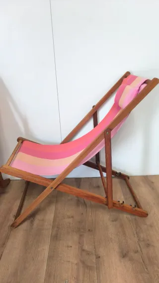 TUMBONA HAMACA DE MADERA Y TELA 3 POSICIONES