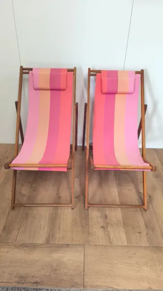 TUMBONA HAMACA DE MADERA Y TELA 3 POSICIONES