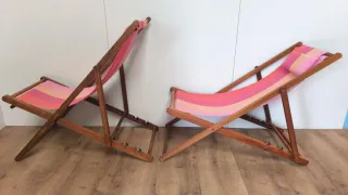 TUMBONA HAMACA DE MADERA Y TELA 3 POSICIONES