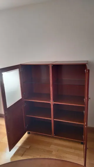 Mueble Vitrina Aparador Madera Cristal