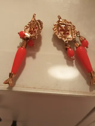Pendientes Coral Imitación Oro
