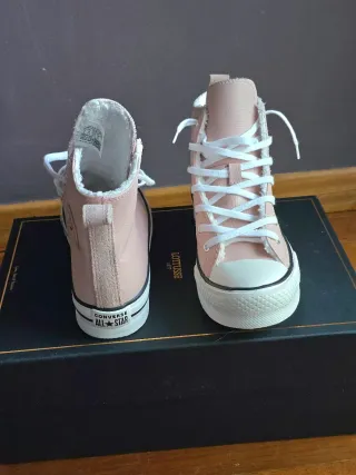 Deportivas Converse Piel Auténtica Rosa Plataforma
