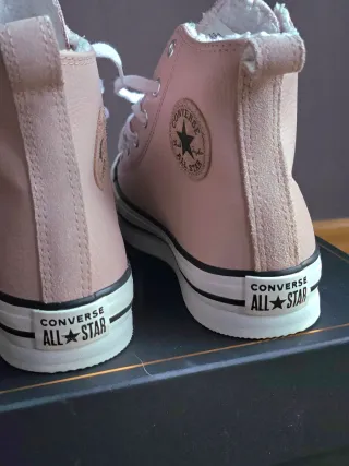 Deportivas Converse Piel Auténtica Rosa Plataforma