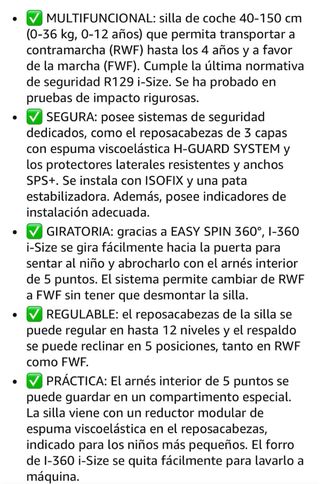 Silla coche Kinderkraft i-Size 360