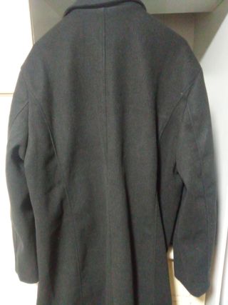 Abrigo paño negro talla grande XXXL