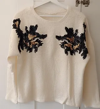 Jersey Springfield lentejuelas negro y dorado