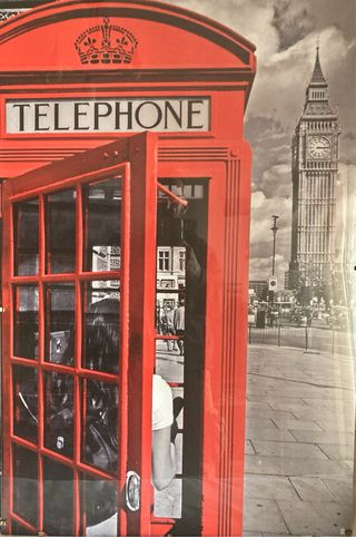 Póster vinilo Londres cabina telefónica