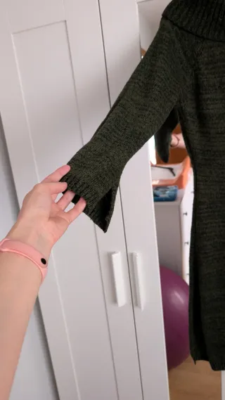 Vestido de punto verde inviernos sensual mujer M-L