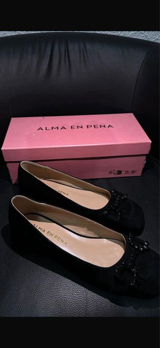 Zapatos Alma en Pena Negros Tacón Bajo