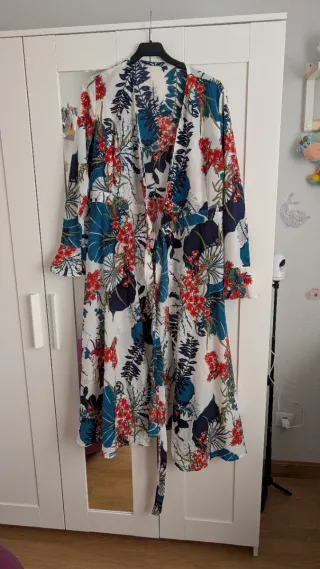 Vestido estampado floral elegante mujer M-L