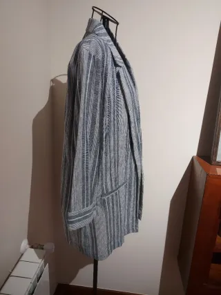 Blazer Rayas Azul Blanco Only