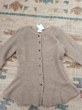 Chaqueta de punto beige