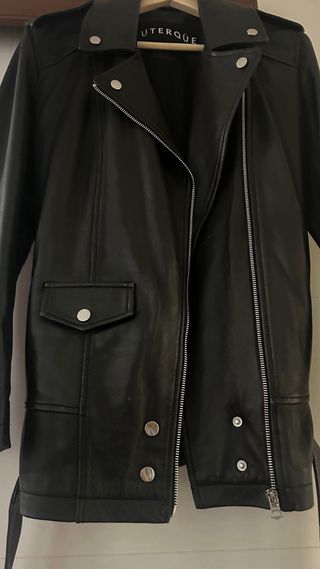 Cazadora Piel Uterqüe Negra
