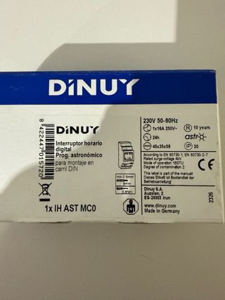Interruptor Horario Digital DINUY IH AST MCO