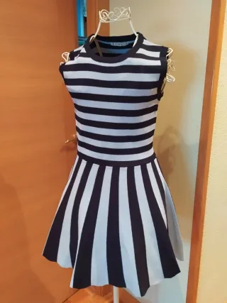 Vestido Kling rayas blanco y negro