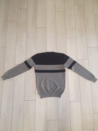 Maglioncino Cotton&Silk nero e grigio