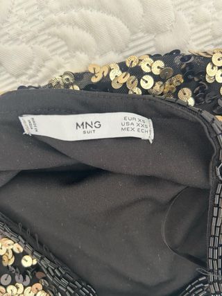 Falda Mango Lentejuelas Negra y Dorada