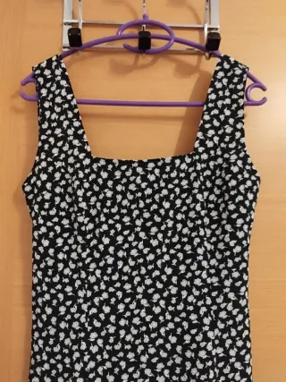 Vestido retro estampado blanco y negro