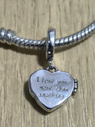 Colgante Corazón Rosa Locket Plata