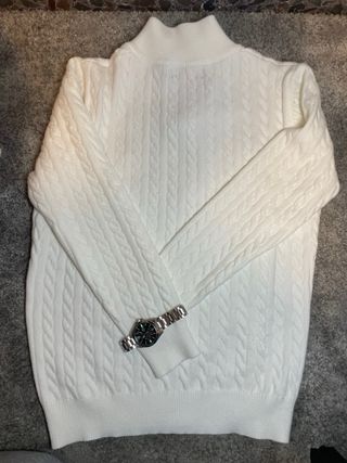 Polo Ralph Lauren Jersey en Punto de Ochos blanco.