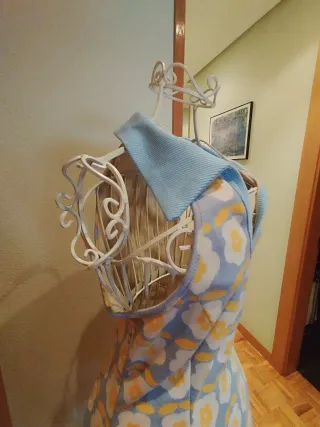 Vestido SHEIN retro floral azul y amarillo