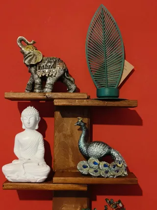 Porta Oggetti Decorativi Legno Vetro Metallo