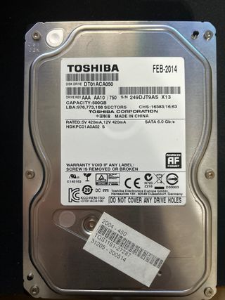 Disco Duro Toshiba 500GB DT01ACA050