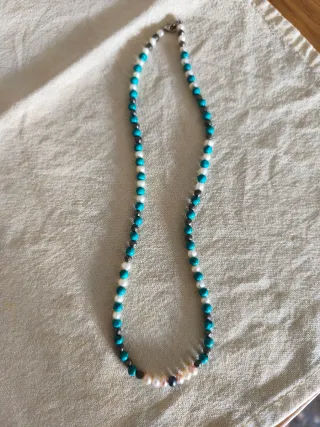 Gargantilla Turquesa Perlas Piedras buena energía