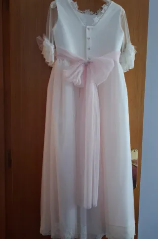 Vestido de Comunión Blanco y Rosa
