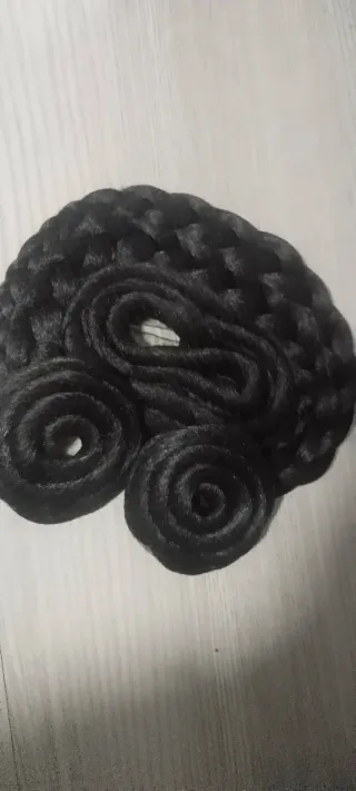 Moños Trenzados negro Oscuro