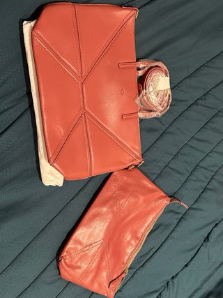 Borsa rosa con pochette