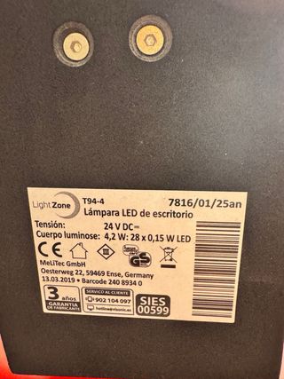 Lámpara LED Escritorio Gris