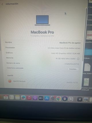 MacBook Pro 13 (2012) Intel Core i5