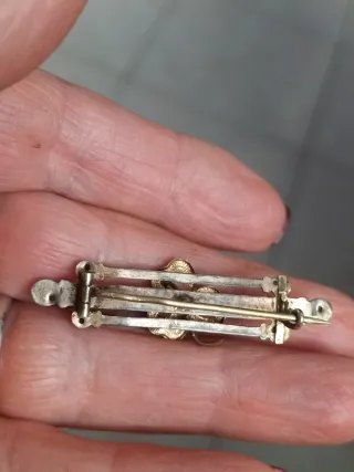 Spilla antica fiore oro rosa argento