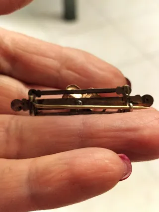 Spilla antica fiore oro rosa argento