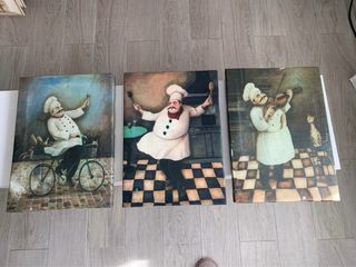Set 3 Cuadros Cocina Chef