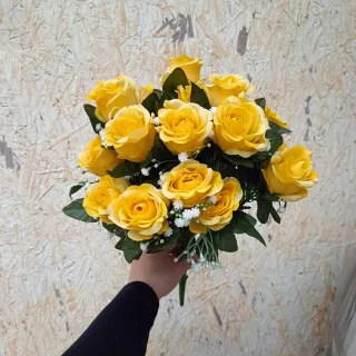 Mazzo Rose Gialle Artificiali