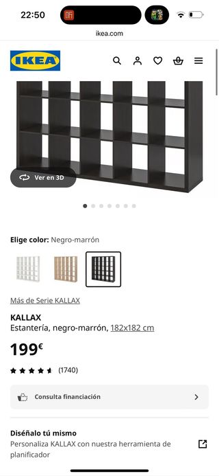 Estantería KALLAX 5x5 Negro-Marrón 182x182