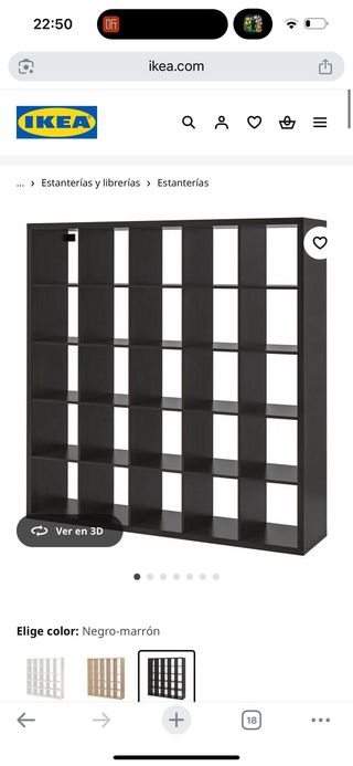 Estantería KALLAX 5x5 Negro-Marrón 182x182