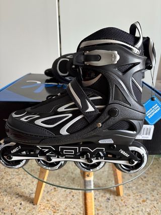 Patines en línea negros talla ajustable