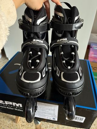 Patines en línea negros talla ajustable