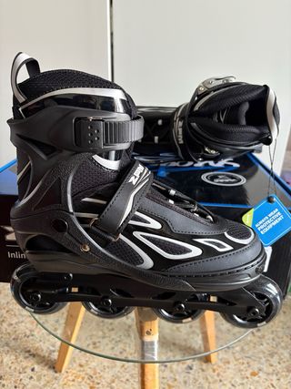 Patines en línea negros talla ajustable