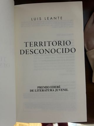 TERRITORIO DESCONOCIDO (Premio EDEBÉ de Literat...