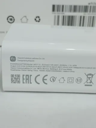 Cargador Xiaomi 67W Carga Rápida con Cable