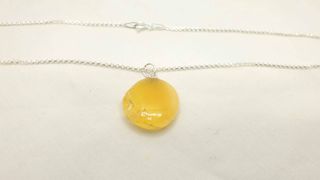 Collar ámbar Báltico natural amarillo y plata 925
