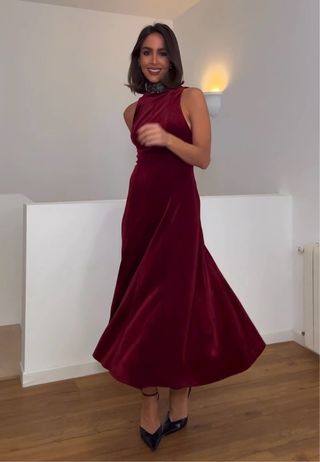 Vestido rojo de terciopelo