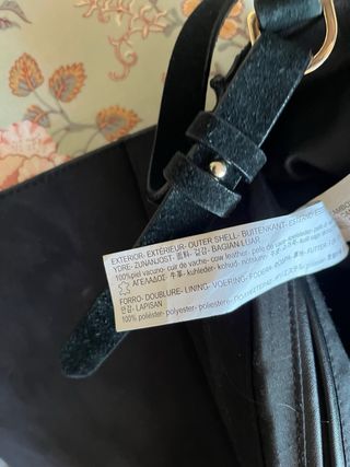 Bolso de ante negro Zara